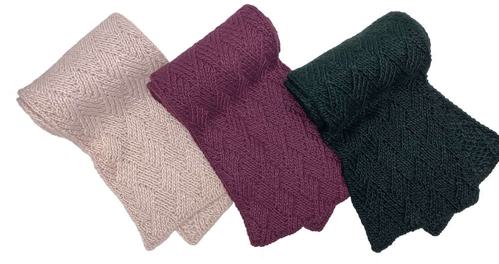 Trudy Diamond Pattern Knit Scarf - Ladies Winter Clearance